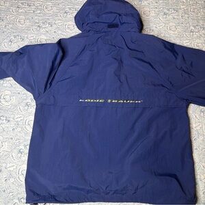 Eddie Bauer EBTEK Jacket Anorak Men’s Medium Blue Vintage Hood Zip